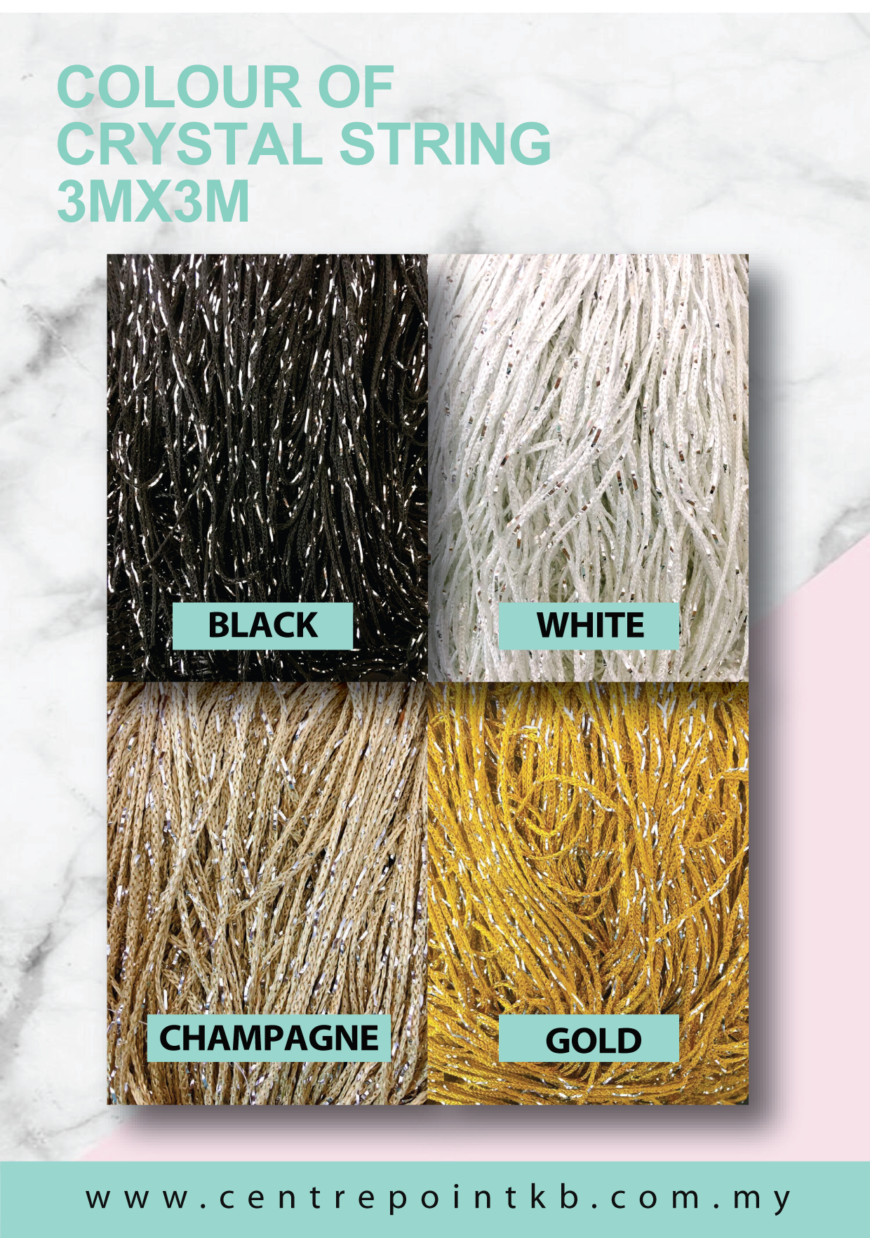 Crystal String 3Mx3M (Packs)