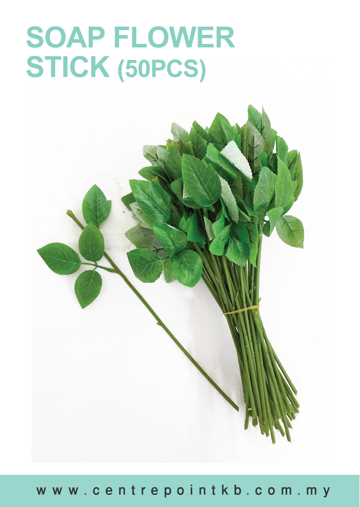 Grade AA Soap Flower Head Base (50pcs/Box) + Flower Stick (50pcs) 【Optional】