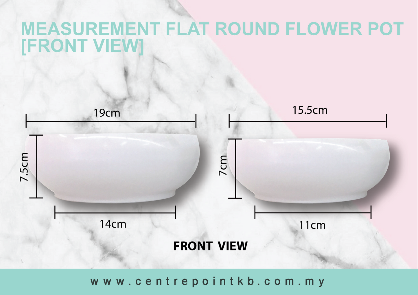 Flat Round Flower Pot (Pieces)