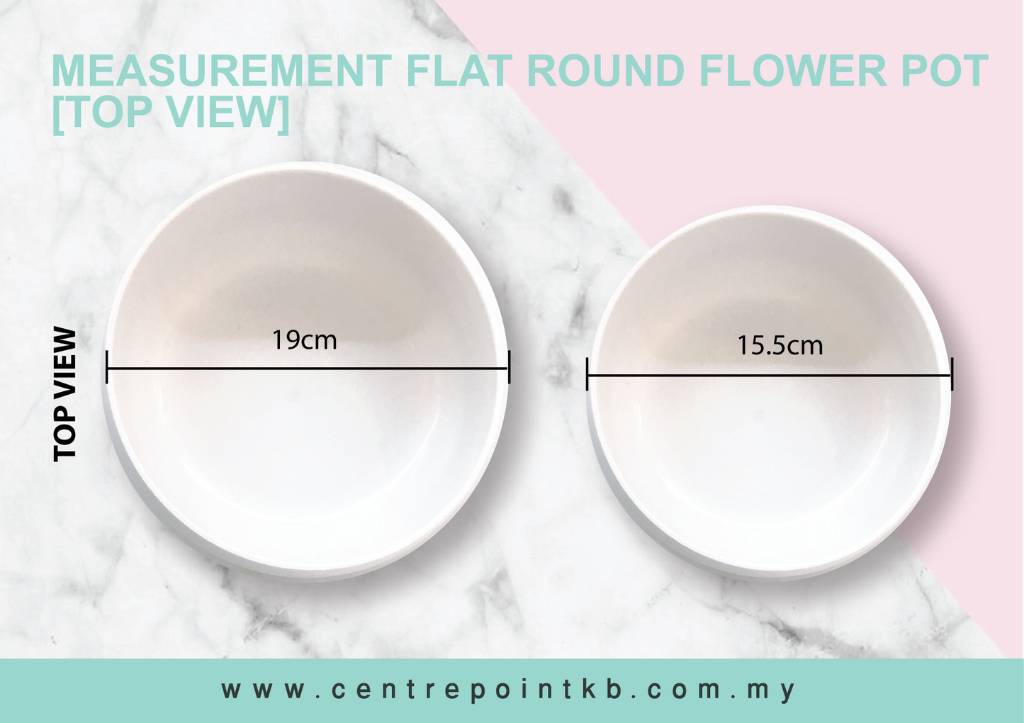 Flat Round Flower Pot (Pieces)