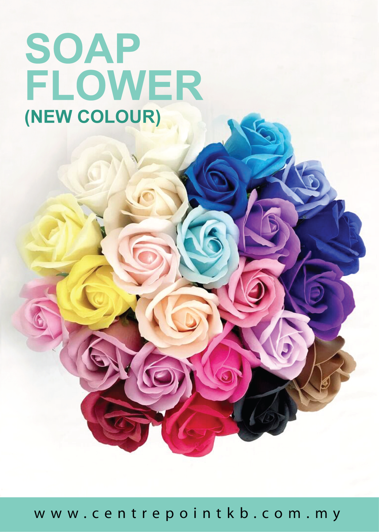 Grade AA Soap Flower Head Base (50pcs/Box) + Flower Stick (50pcs) 【Optional】