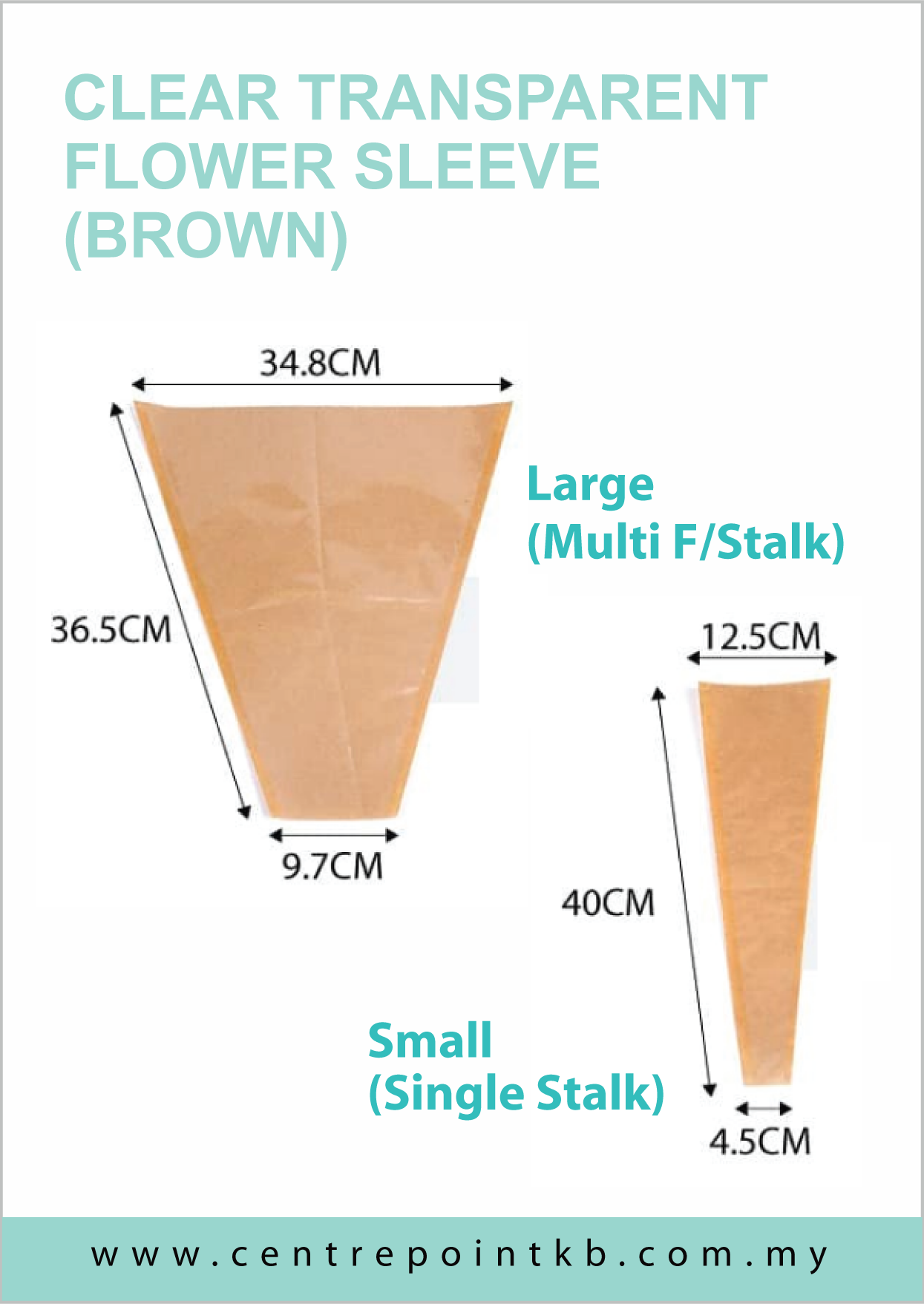 Clear Transperant Flower Sleeve - Brown (10 pcs/pkt)