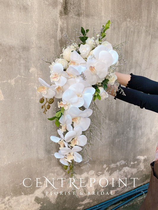 AF White Orchid Bridal Bouquet  (RM 220.00)