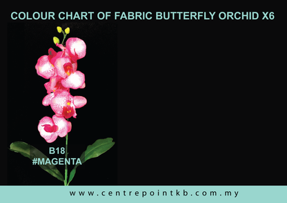 Fabric Butterfly Orchid X6 (Pieces/Dozen)