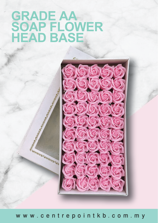 Grade AA Soap Flower Head Base (50pcs/Box) + Flower Stick (50pcs) 【Optional】