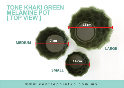 Tone Khaki Green Melamine Pot (Pieces)