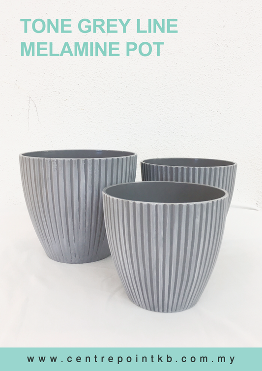 Tone Grey Line Melamine Pot (Pieces)