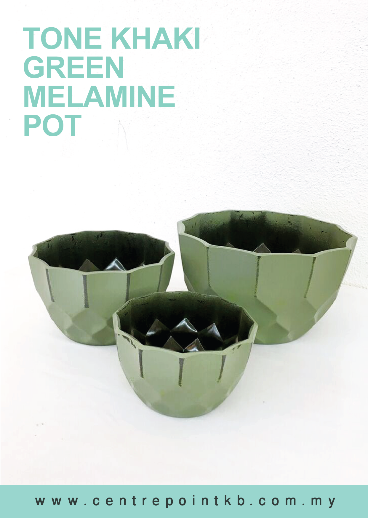Tone Khaki Green Melamine Pot (Pieces)