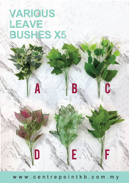 Various Leave Bushes x5 (Pieces / Dozen)