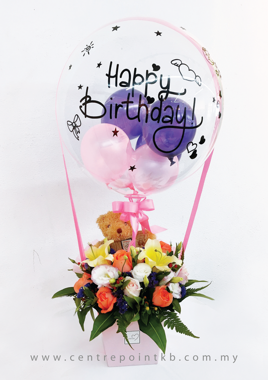 Teddy Love with Hot Air Balloon (RM 220.00)